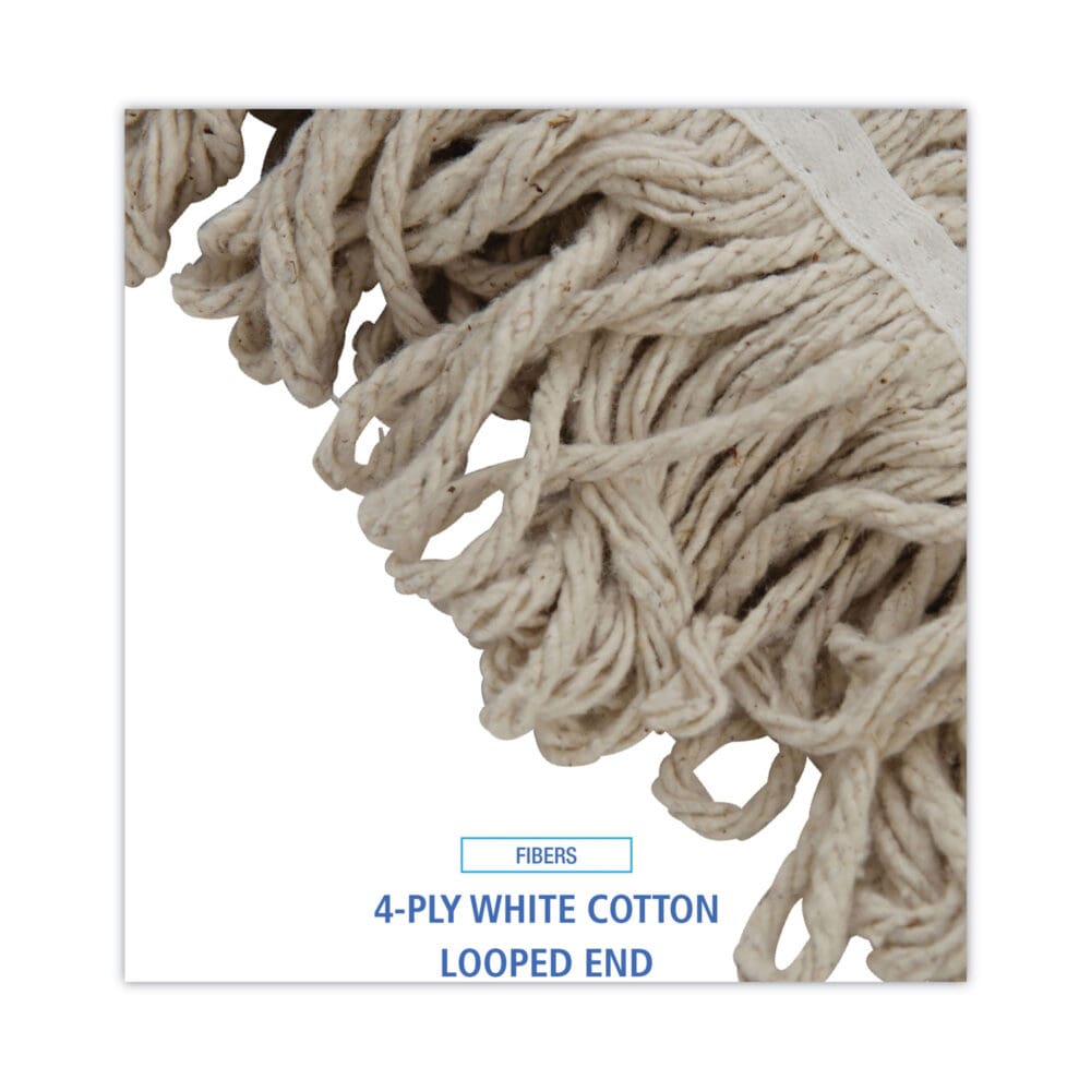 Mop Head, Pro Loop Web/Tailband, Premium Standard Head, Cotton, 32-Oz., White - Image 3