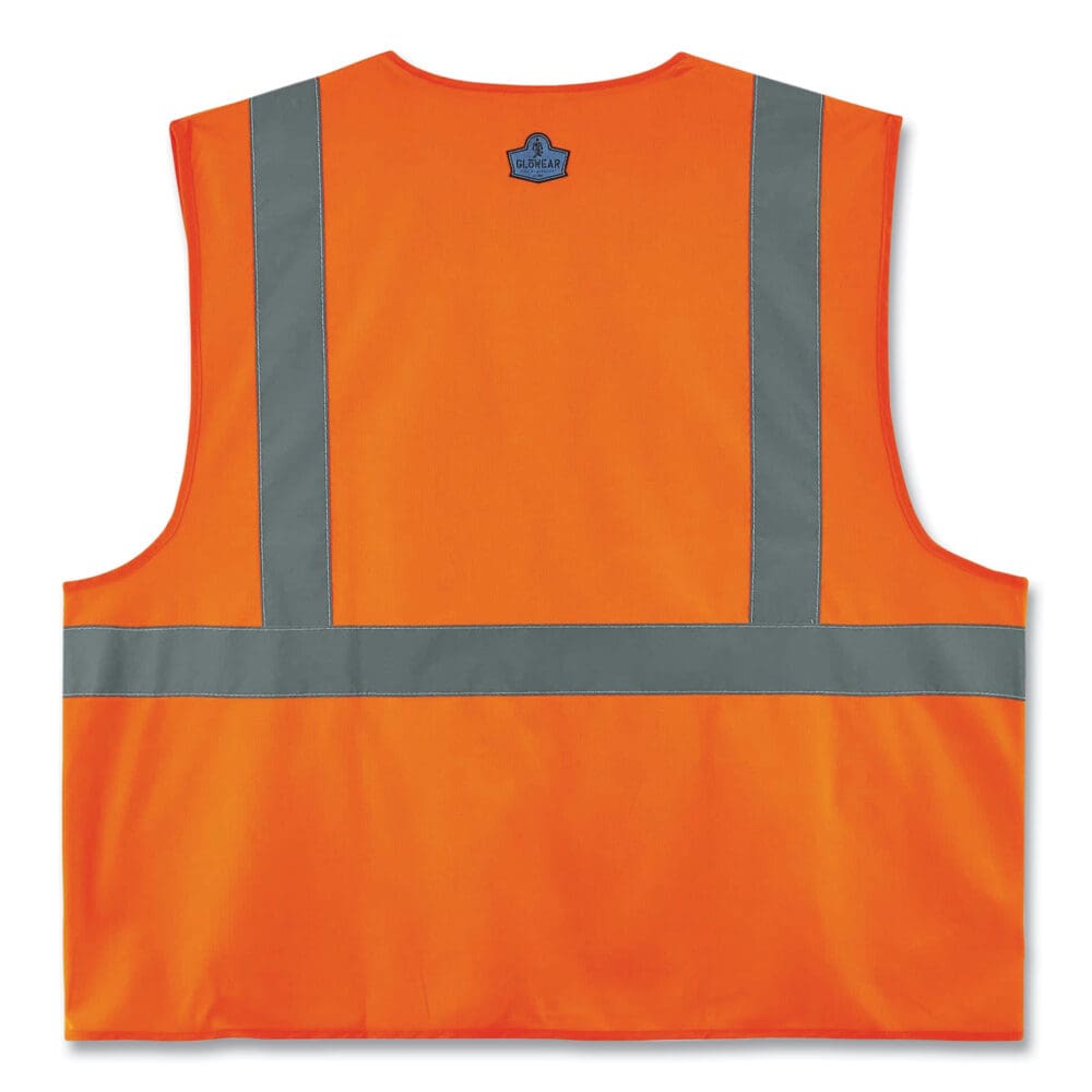 GloWear 8225HL Class 2 Standard Solid Hook and Loop Vest, Polyester, Orange, Small/Medium, Ships in 1-3 Business Days - Image 4