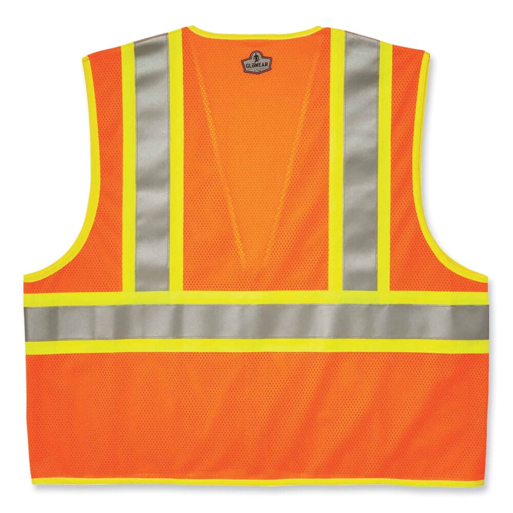 GloWear 8230Z Class 2 Two-Tone Mesh Zipper Vest, Polyester, 2X-Large/3X-Large, Orange, Ships in 1-3 Business Days - Image 4