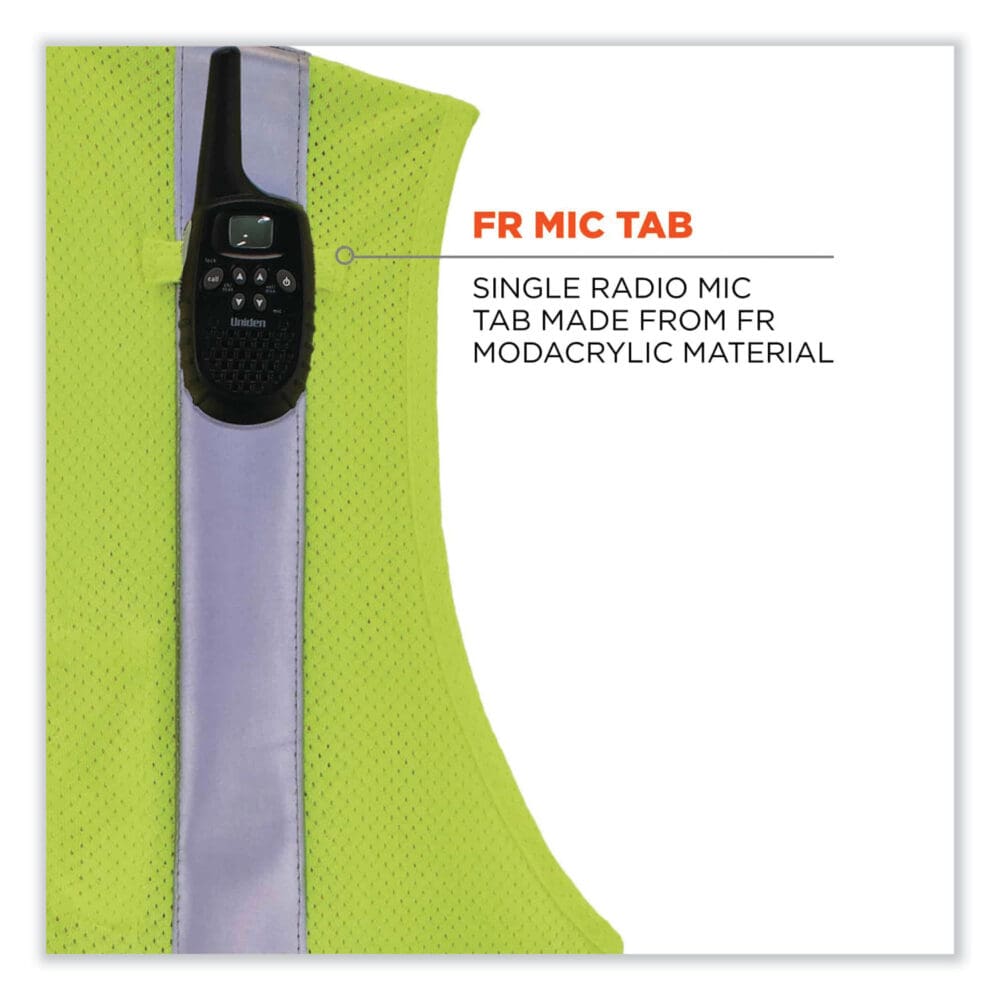 GloWear 8260FRHL Class 2 FR Safety Hook and Loop Vest, Modacrylic/Kevlar, Large/X-Large, Lime, Ships in 1-3 Business Days - Image 5