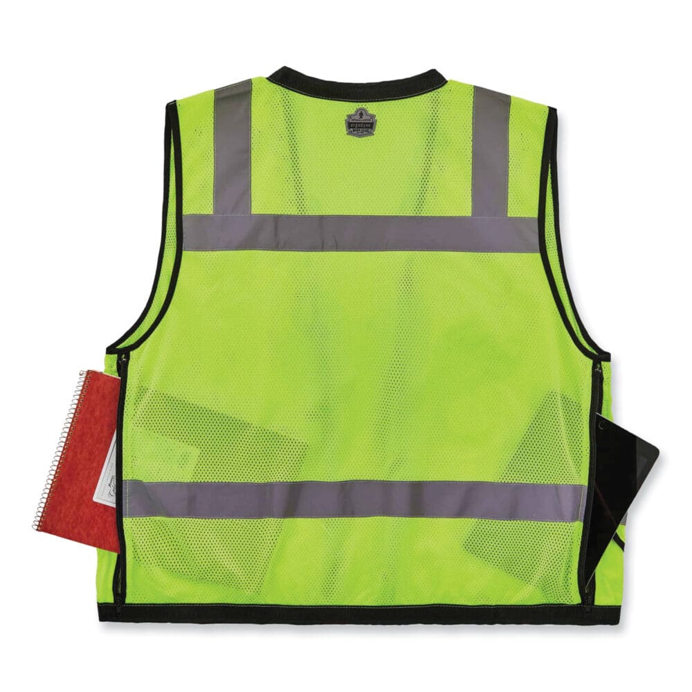 GloWear 8253HDZ Class 2 Heavy-Duty Mesh Surveyors Vest, Polyester, Large/X-Large, Lime, Ships in 1-3 Business Days - Image 5