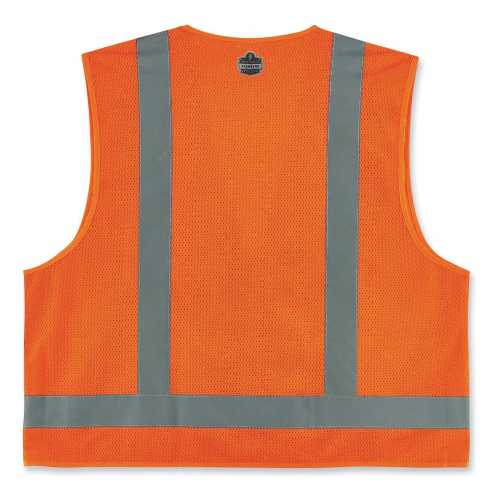 GloWear 8249Z Class 2 Economy Surveyors Zipper Vest, Polyester, X-Small, Orange, Ships in 1-3 Business Days - Image 2