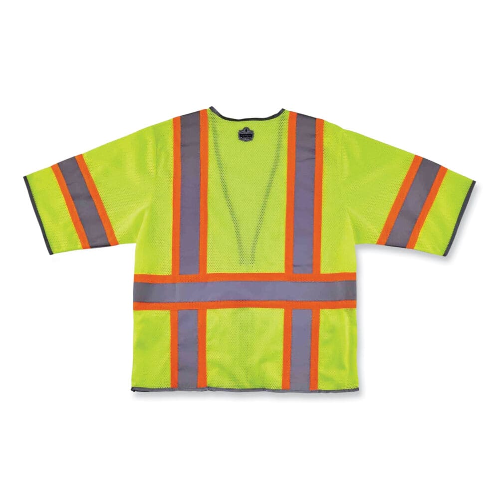 GloWear 8346Z Class 3 Two-Tone Hi-Vis Surveyor Zipper Vest, 2X-Large/3X-Large, Lime, Ships in 1-3 Business Days - Image 2