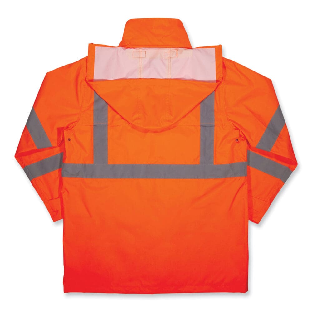 GloWear 8366 Class 3 Lightweight Hi-Vis Rain Jacket, Polyester, Medium, Orange, Ships in 1-3 Business Days - Image 8