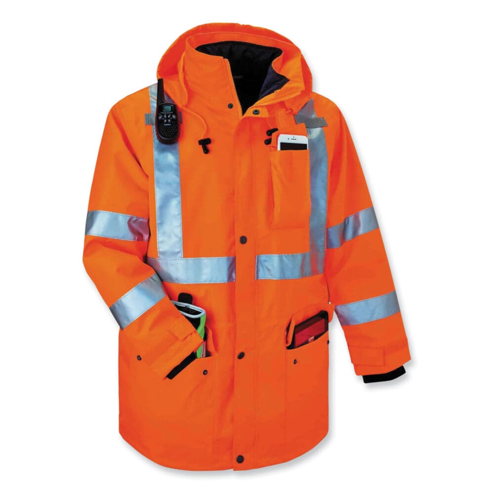 GloWear 8385 Class 3 Hi-Vis 4-in-1 Jacket, X-Large, Orange, Ships in 1-3 Business Days - Image 4