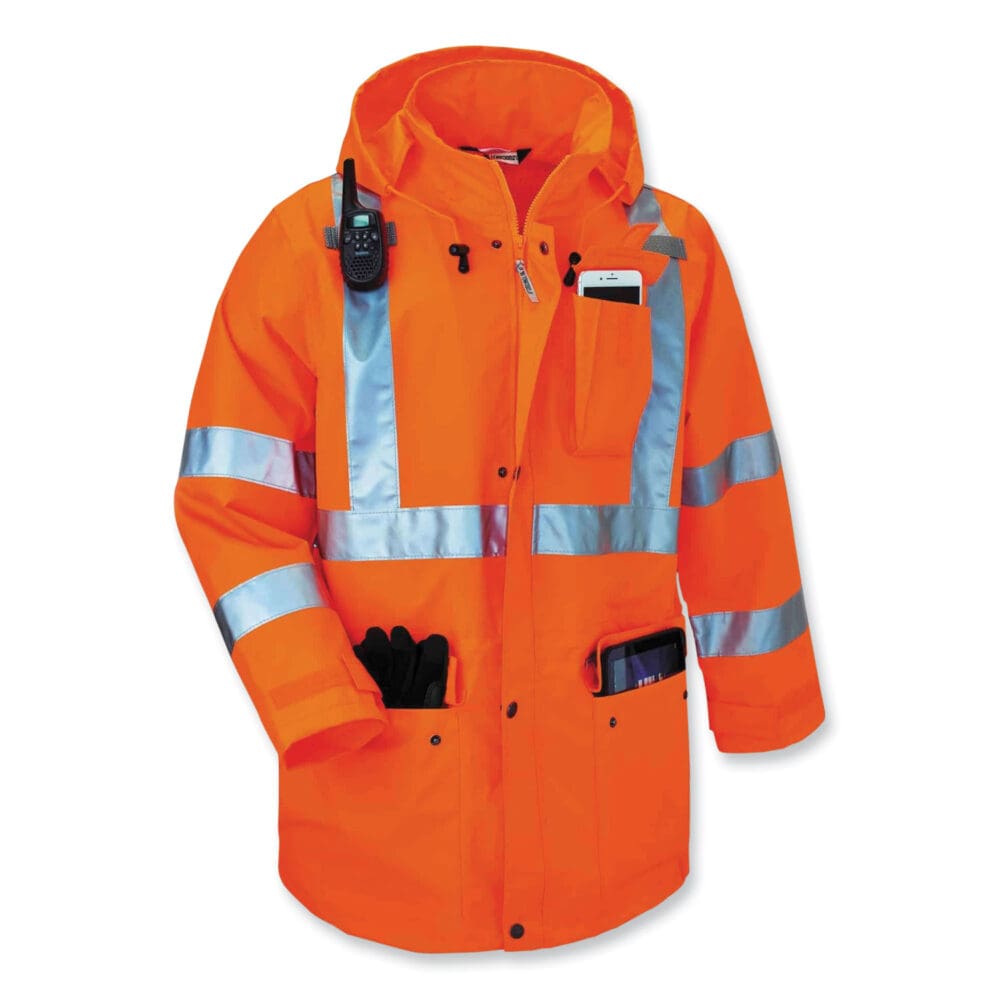 GloWear 8385 Class 3 Hi-Vis 4-in-1 Jacket, X-Large, Orange, Ships in 1-3 Business Days - Image 6