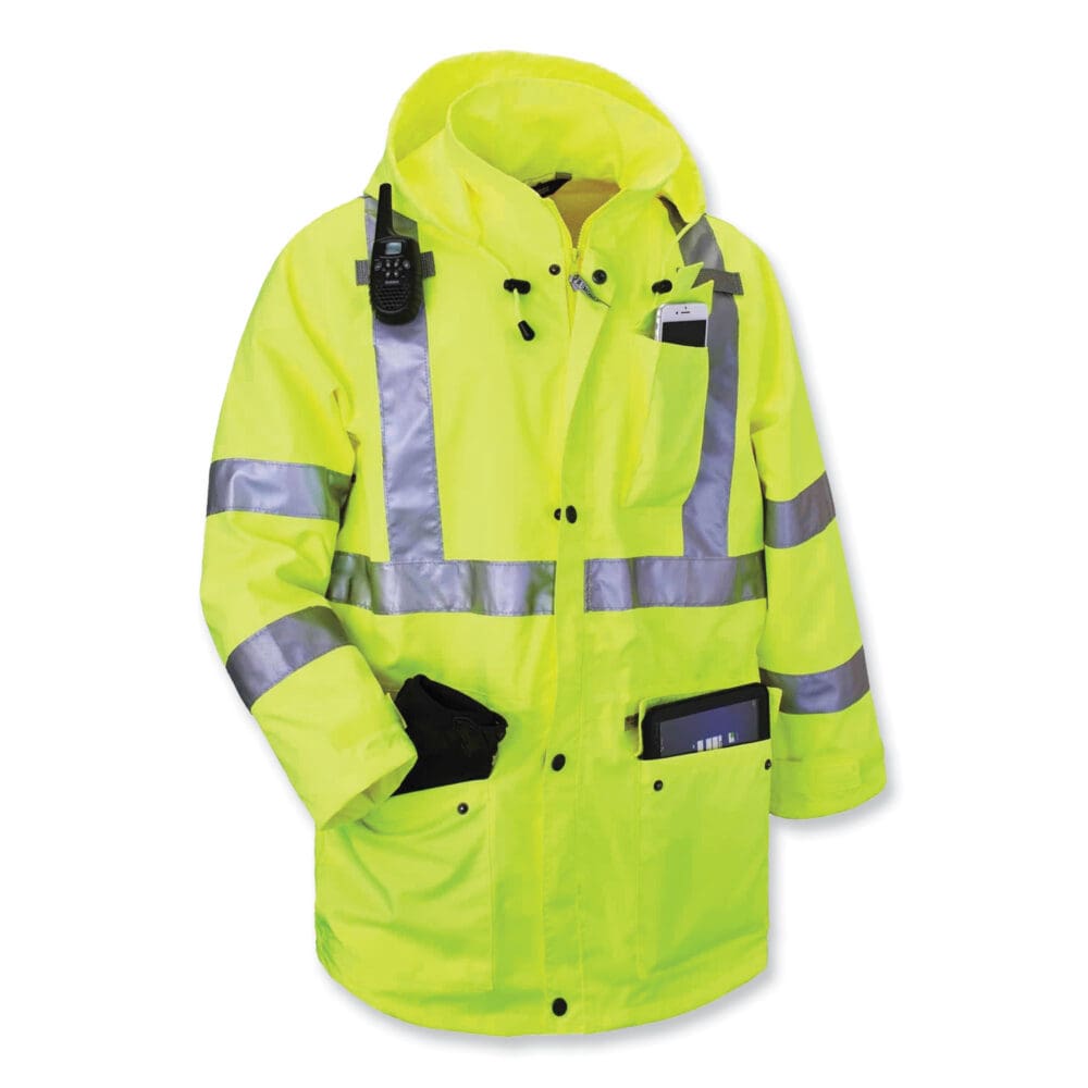 GloWear 8385 Class 3 Hi-Vis 4-in-1 Jacket, Small, Lime, Ships in 1-3 Business Days - Image 5