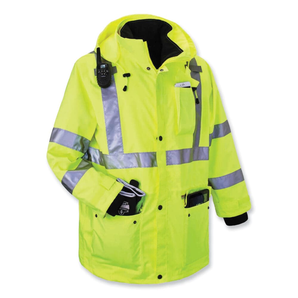 GloWear 8385 Class 3 Hi-Vis 4-in-1 Jacket, 3X-Large, Lime, Ships in 1-3 Business Days - Image 4