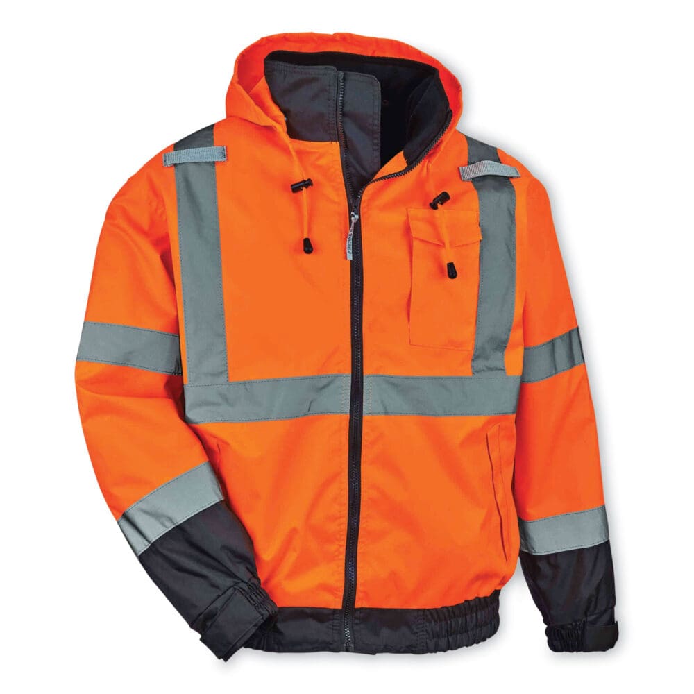 GloWear 8379 Class 3 Hi-Vis Fleece Lined Bomber Jacket, Orange, 2X-Large, Ships in 1-3 Business Days - Image 4