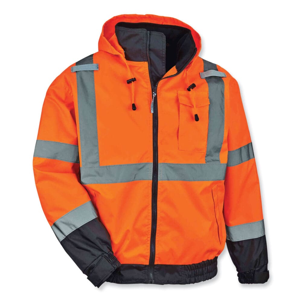 GloWear 8379 Class 3 Hi-Vis Fleece Lined Bomber Jacket, Orange, 5X-Large, Ships in 1-3 Business Days - Image 4