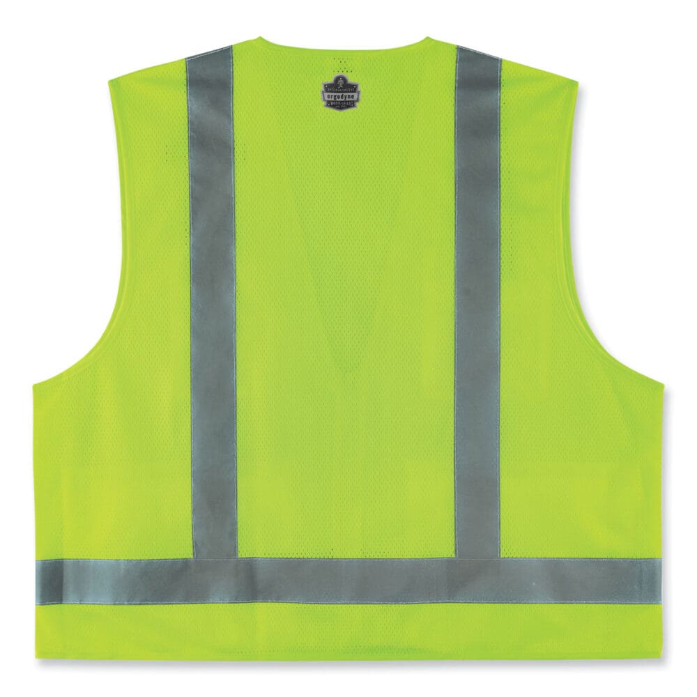 GloWear 8249Z-S Single Size Class 2 Economy Surveyors Zipper Vest, Polyester, 2X-Large, Lime, Ships in 1-3 Business Days - Image 2