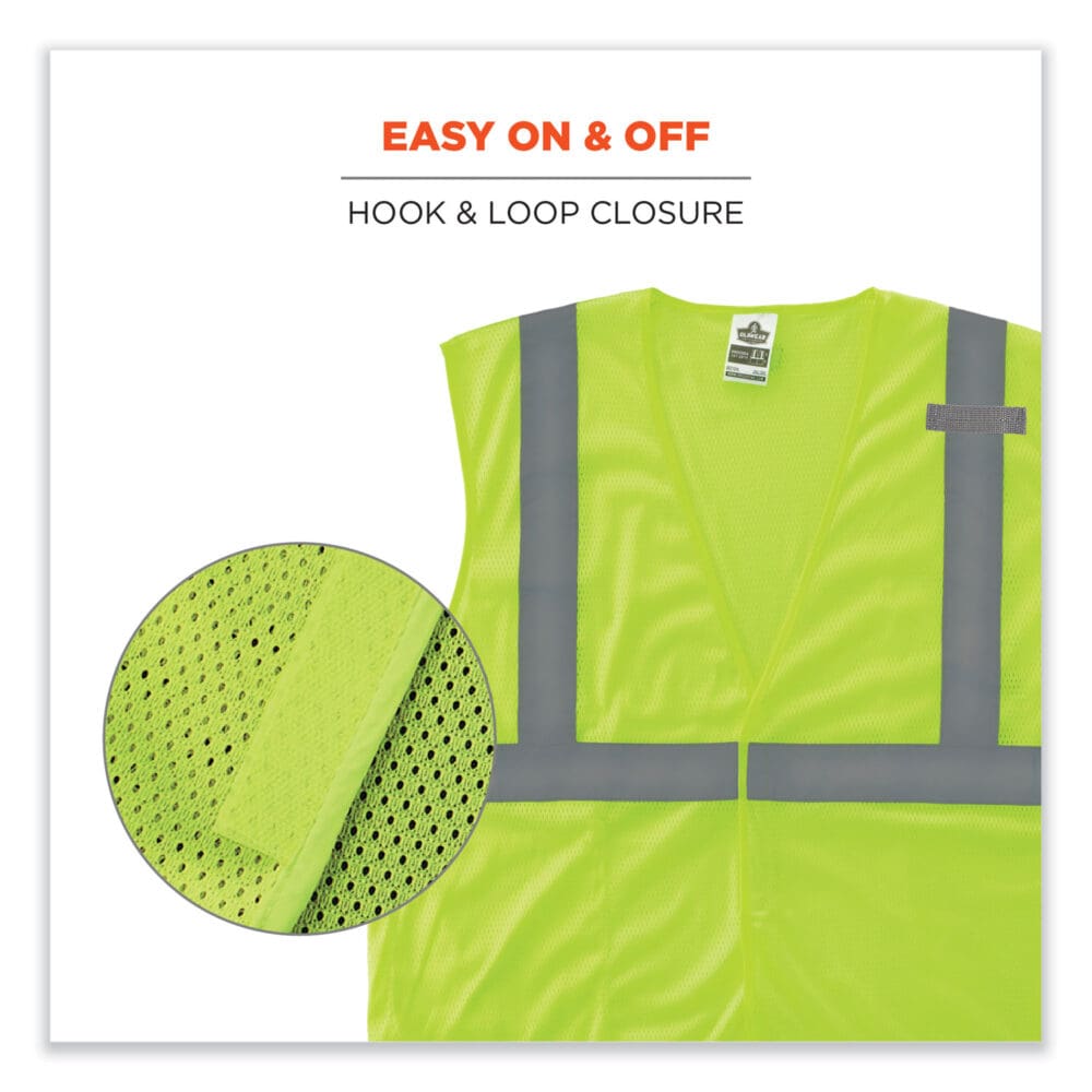 GloWear 8210HL-S Single Size Class 2 Economy Mesh Vest, Polyester, X-Large, Lime, Ships in 1-3 Business Days - Image 6