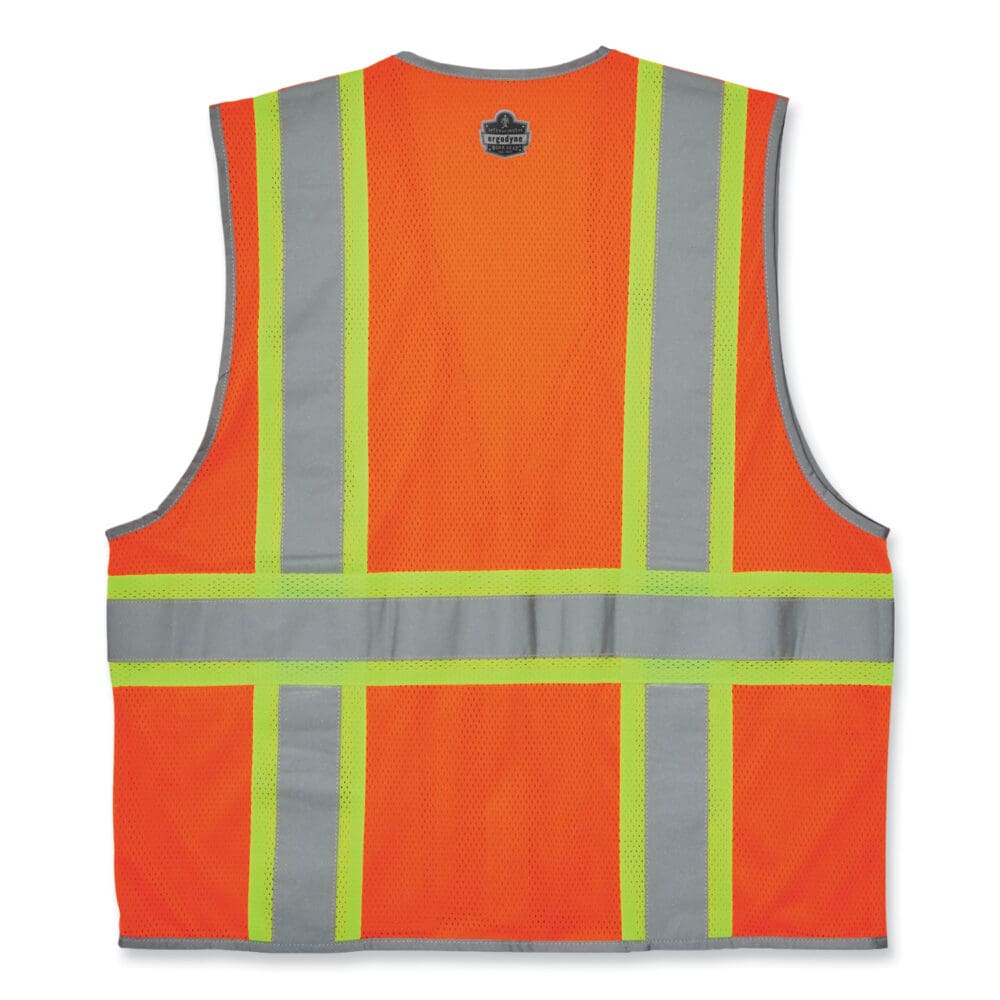 GloWear 8246Z-S Single Size Class 2 Two-Tone Mesh Vest, Polyester, 3X-Large, Orange, Ships in 1-3 Business Days - Image 2