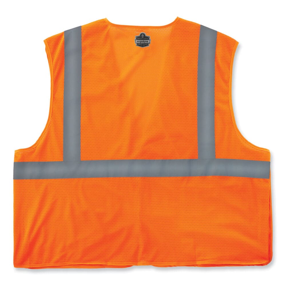 GloWear 8215BA-S Single Size Class 2 Economy Breakaway Mesh Vest, Polyester, 4X-Large, Orange, Ships in 1-3 Business Days - Image 2