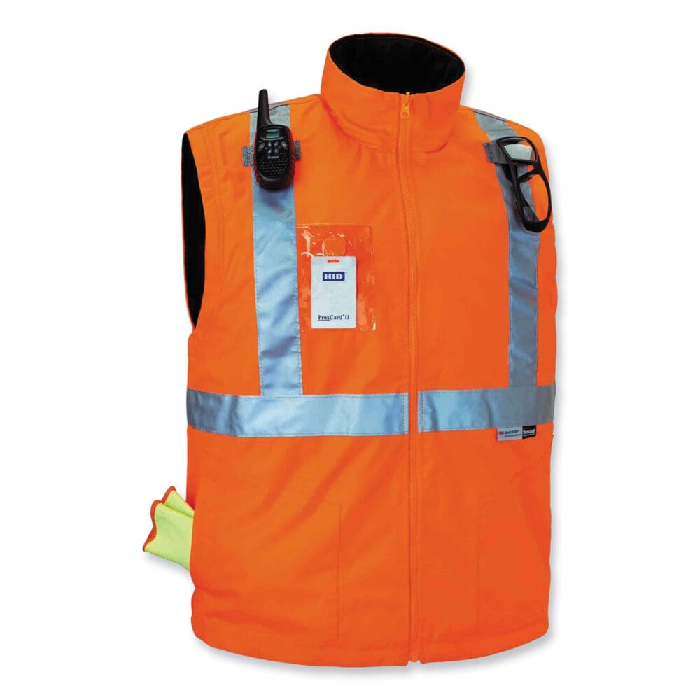 GloWear 8287 Class 2 Hi-Vis Jacket with Removable Sleeves, 4X-Large, Orange, Ships in 1-3 Business Days - Image 3