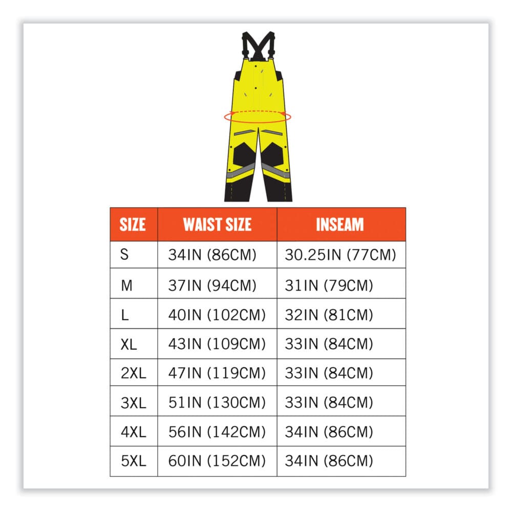 GloWear 8928 Class E Hi-Vis Insulated Bibs, Small, Lime, Ships in 1-3 Business Days - Image 7