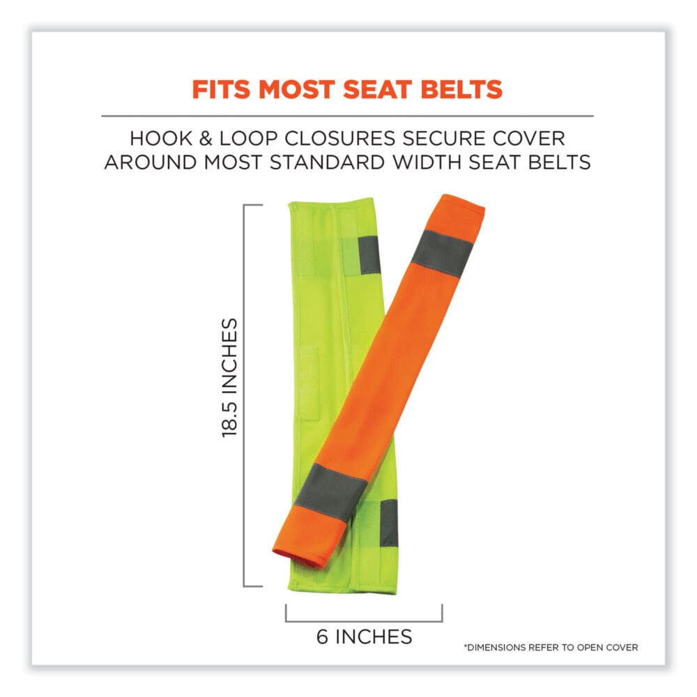 GloWear 8004 Hi-Vis Seat Belt Cover, 6" x 18.5", Orange, Ships in 1-3 Business Days - Image 3