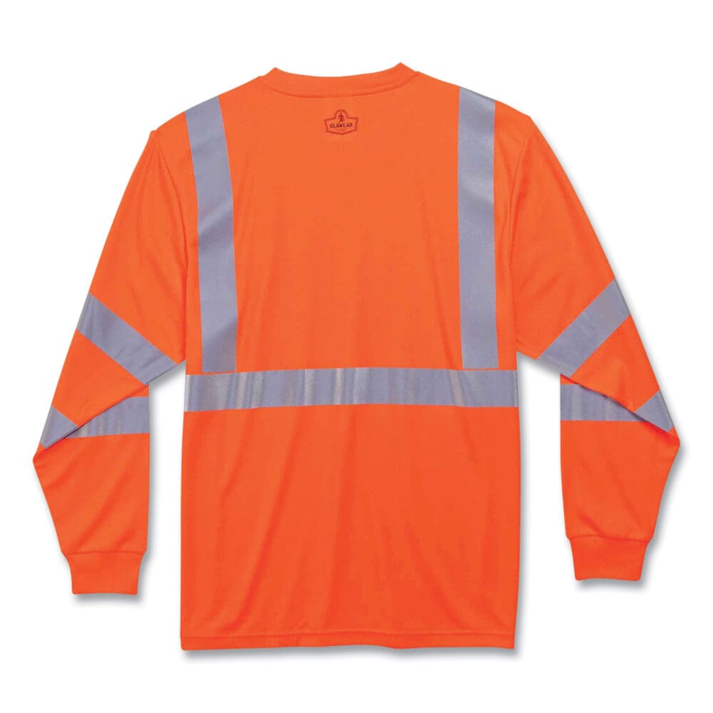 GloWear 8391 Class 3 Hi-Vis Long Sleeve Shirt, Polyester, Orange, Medium, Ships in 1-3 Business Days - Image 3