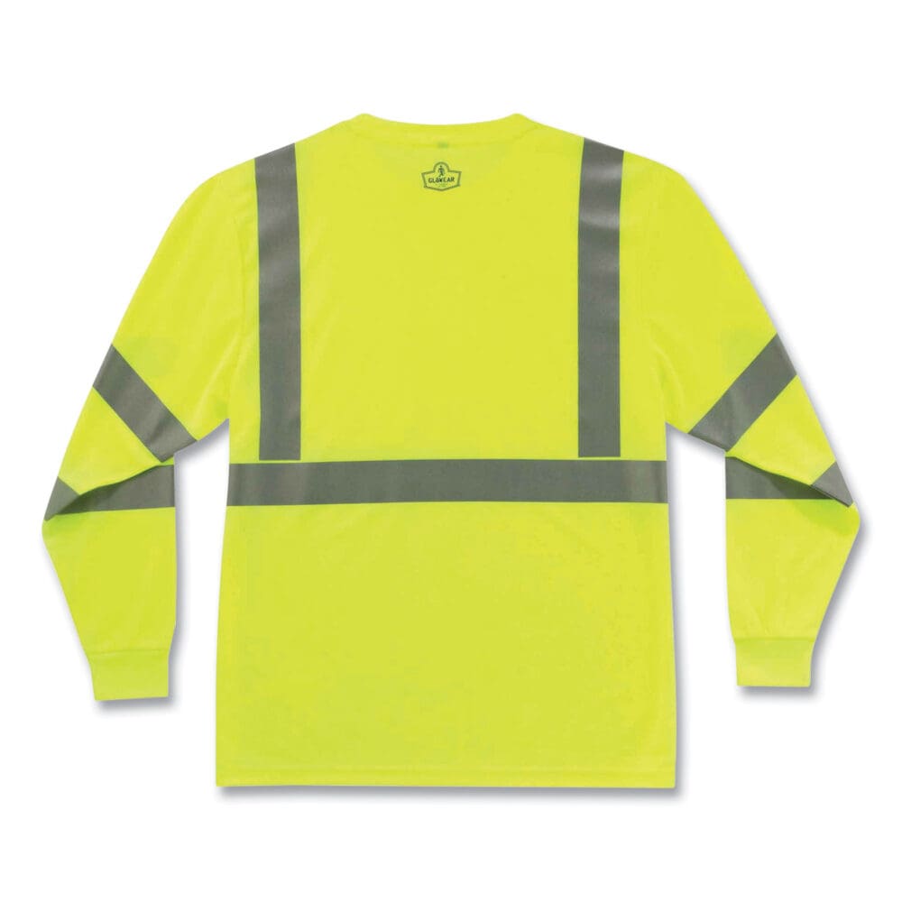 GloWear 8391 Class 3 Hi-Vis Long Sleeve Shirt, Polyester, Lime, Medium, Ships in 1-3 Business Days - Image 3