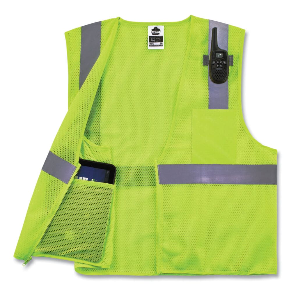 GloWear 8210Z Class 2 Economy Mesh Vest, Polyester, Lime, X-Small, Ships in 1-3 Business Days - Image 2