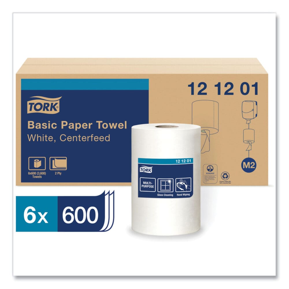 Advanced Centerfeed Hand Towel, 2-Ply, 9 x 11.8, White, 600/Roll, 6/Carton - Image 8