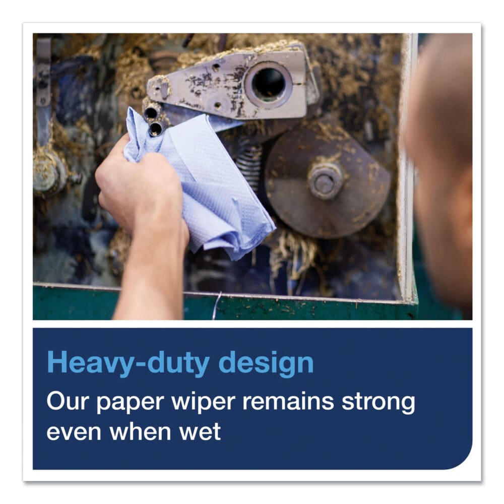 Heavy-Duty Paper Wiper, 1-Ply, 11.1" x 800 ft, Blue - Image 6