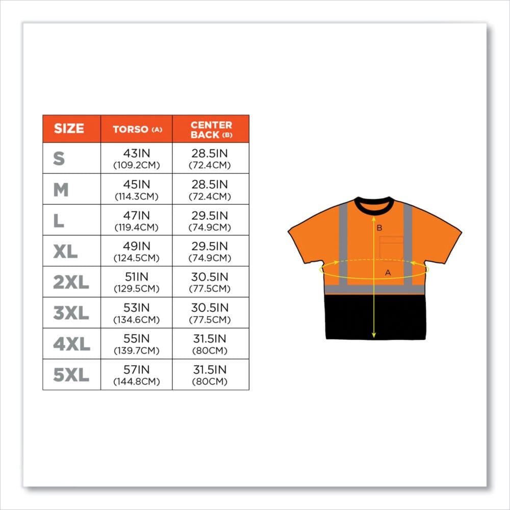 GloWear 8289BK Class 2 Hi-Vis T-Shirt with Black Bottom, Large, Orange, Ships in 1-3 Business Days - Image 4