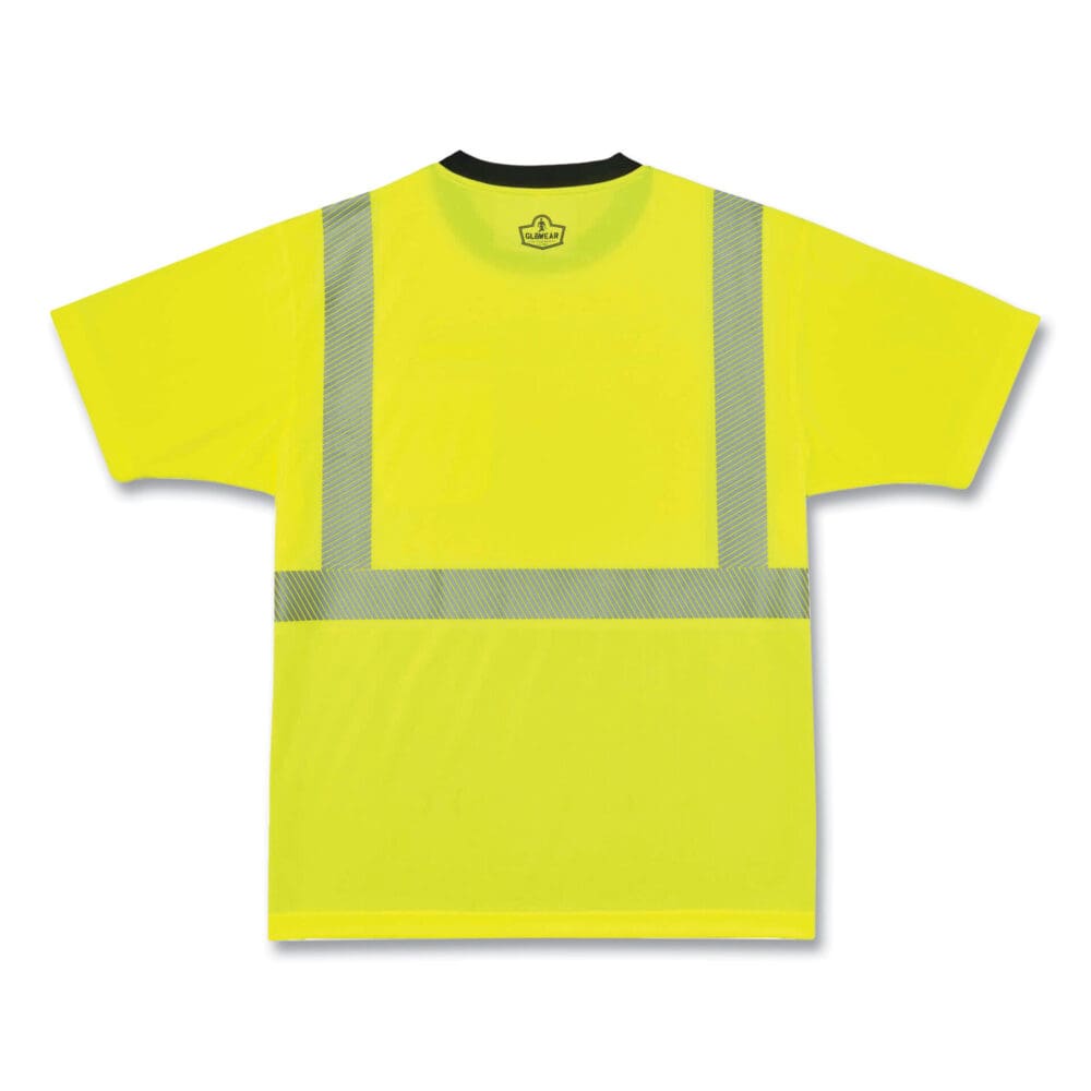 GloWear 8280BK Class 2 Performance T-Shirt with Black Bottom, Polyester, Small, Lime, Ships in 1-3 Business Days - Image 4