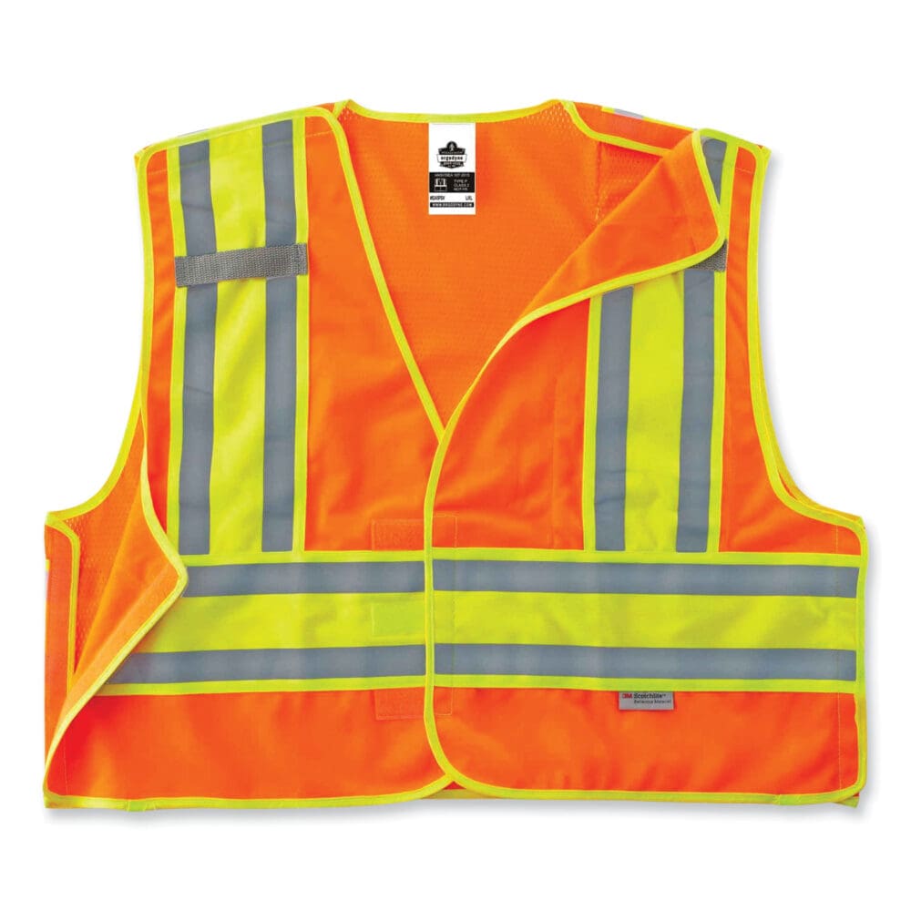 GloWear 8245PSV Class 2 Public Safety Vest, Polyester, Small/Medium, Orange, Ships in 1-3 Business Days - Image 2