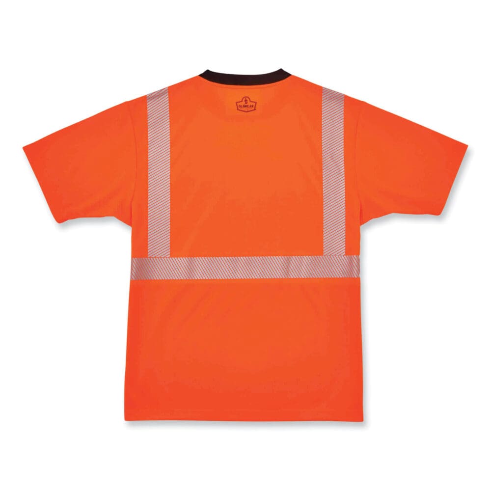 GloWear 8280BK Class 2 Performance T-Shirt with Black Bottom, Polyester, Large, Orange, Ships in 1-3 Business Days - Image 2