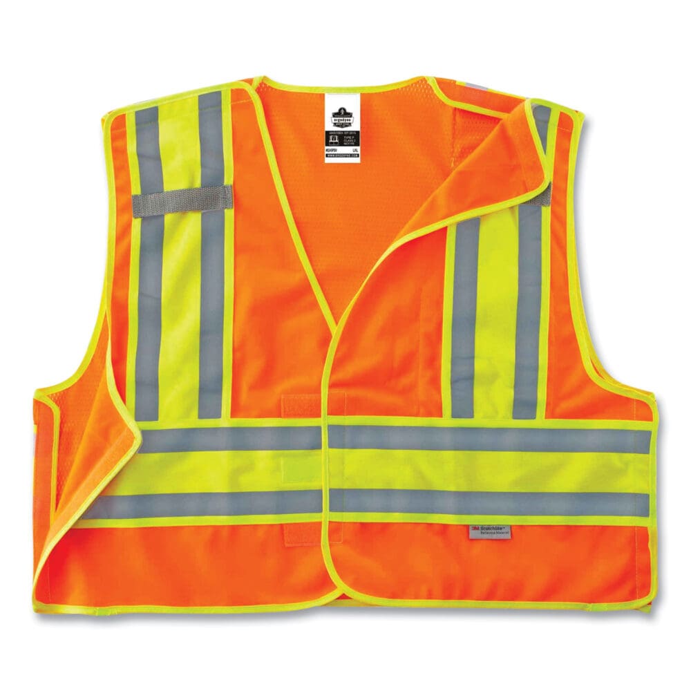 GloWear 8245PSV Class 2 Public Safety Vest, Polyester, Large/X-Large, Orange, Ships in 1-3 Business Days - Image 4