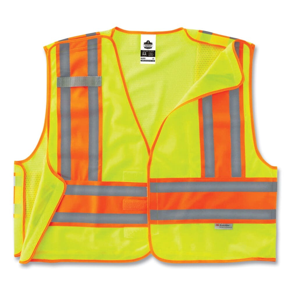 GloWear 8245PSV Class 2 Public Safety Vest, Polyester, 6X-Large/7X-Large, Lime, Ships in 1-3 Business Days - Image 5