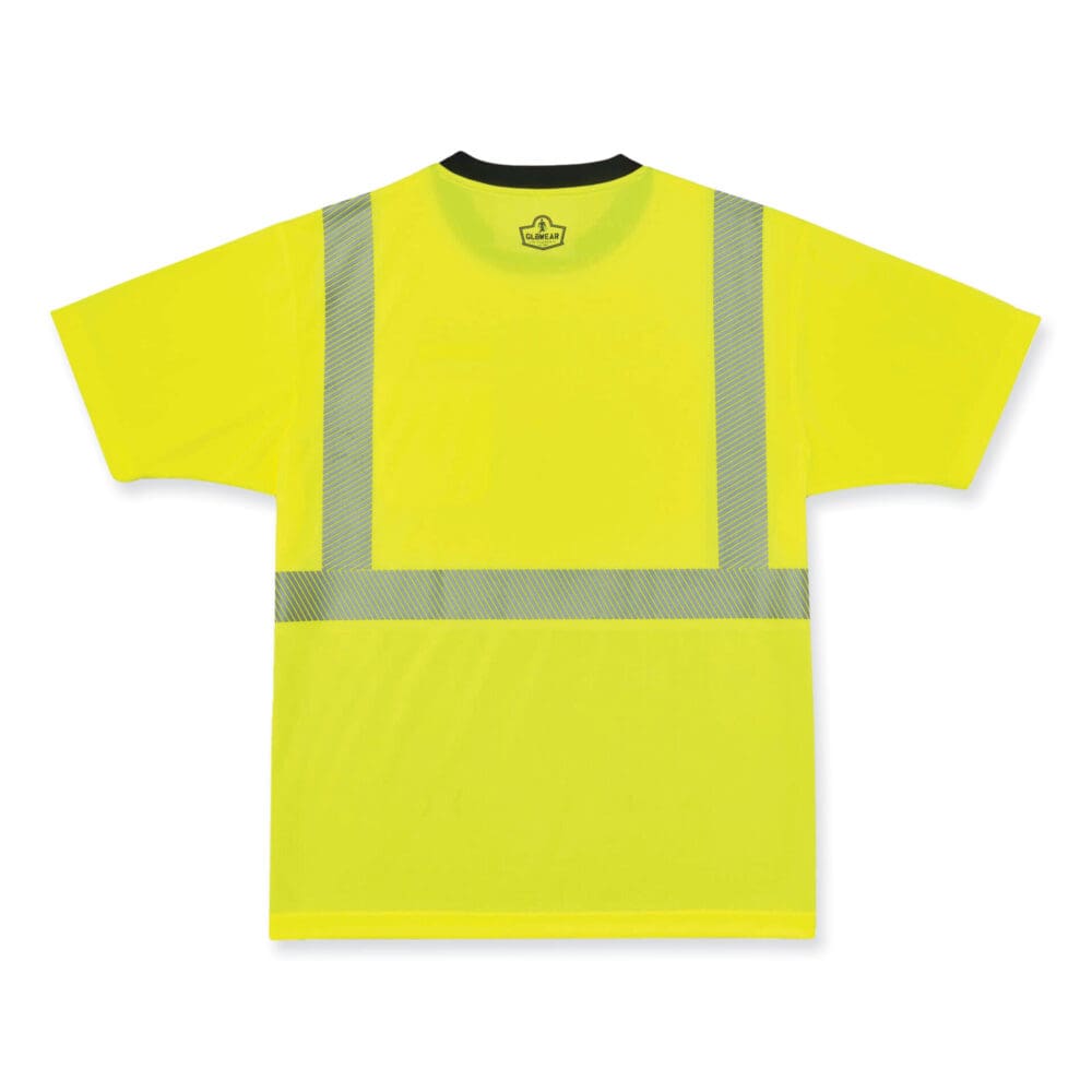 GloWear 8280BK Class 2 Performance T-Shirt with Black Bottom, Polyester, Large, Lime, Ships in 1-3 Business Days - Image 3