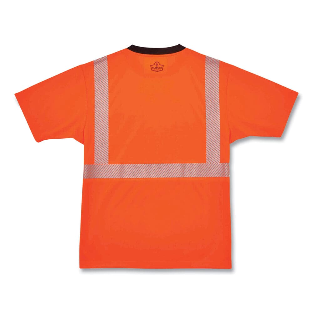 GloWear 8280BK Class 2 Performance T-Shirt with Black Bottom, Polyester, Small, Orange, Ships in 1-3 Business Days - Image 4