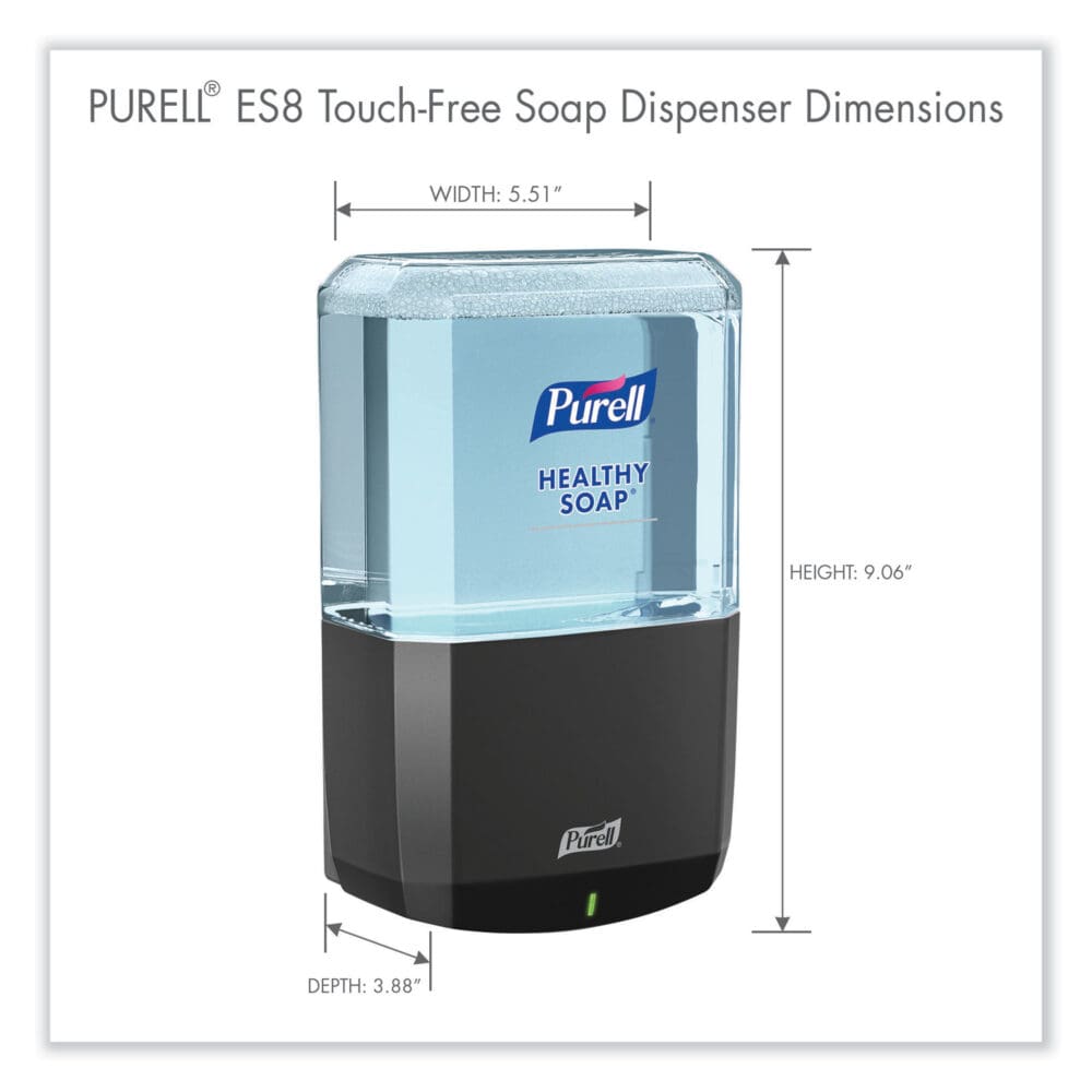 ES8 Soap Touch-Free Dispenser, 1,200 mL, 5.25 x 8.8 x 12.13, Graphite - Image 5