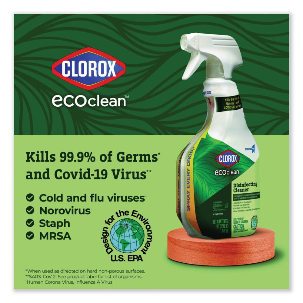 Clorox Pro EcoClean Disinfecting Cleaner, Unscented, 32 oz Spray Bottle, 9/Carton - Image 5