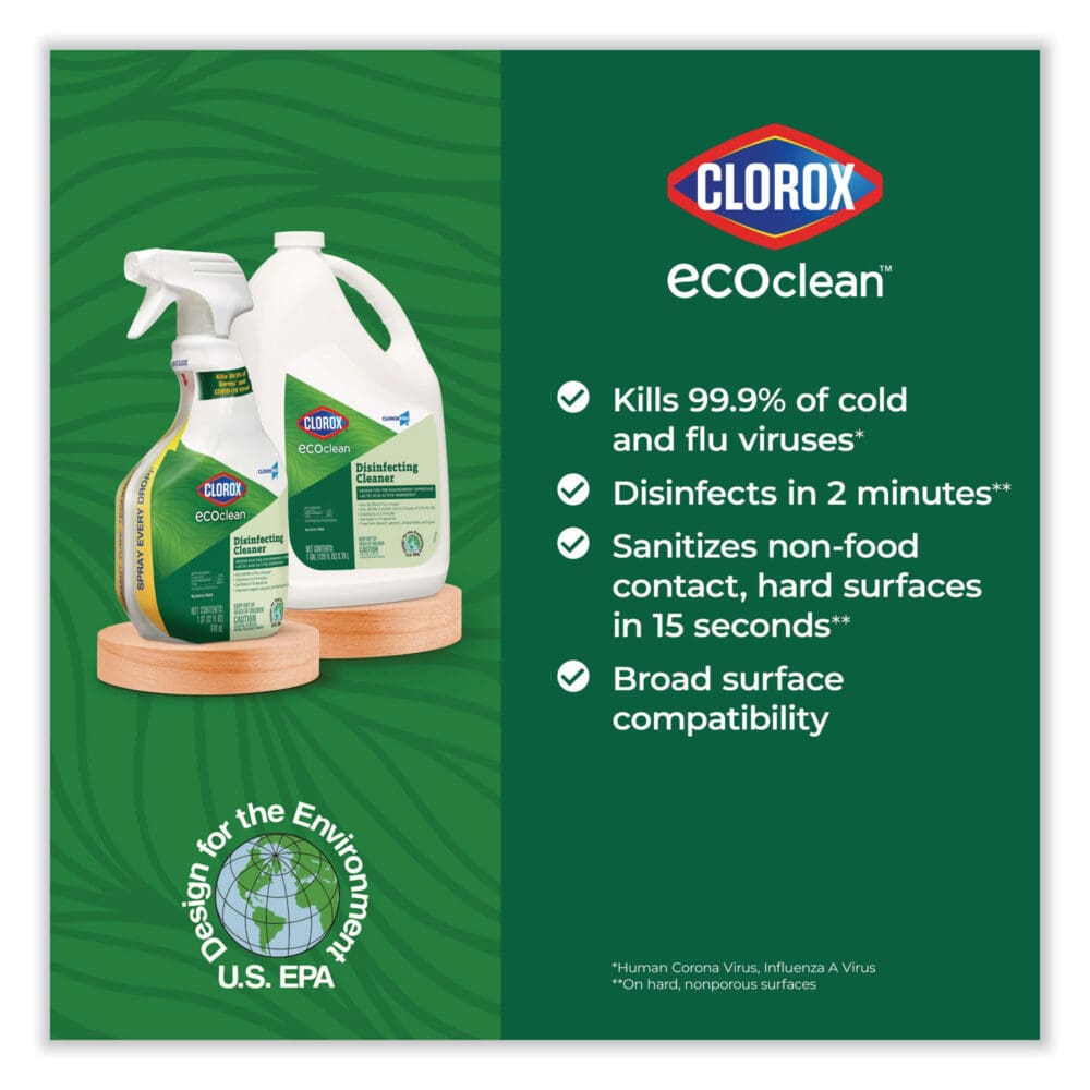 Clorox Pro EcoClean Disinfecting Cleaner, Unscented, 32 oz Spray Bottle, 9/Carton - Image 6