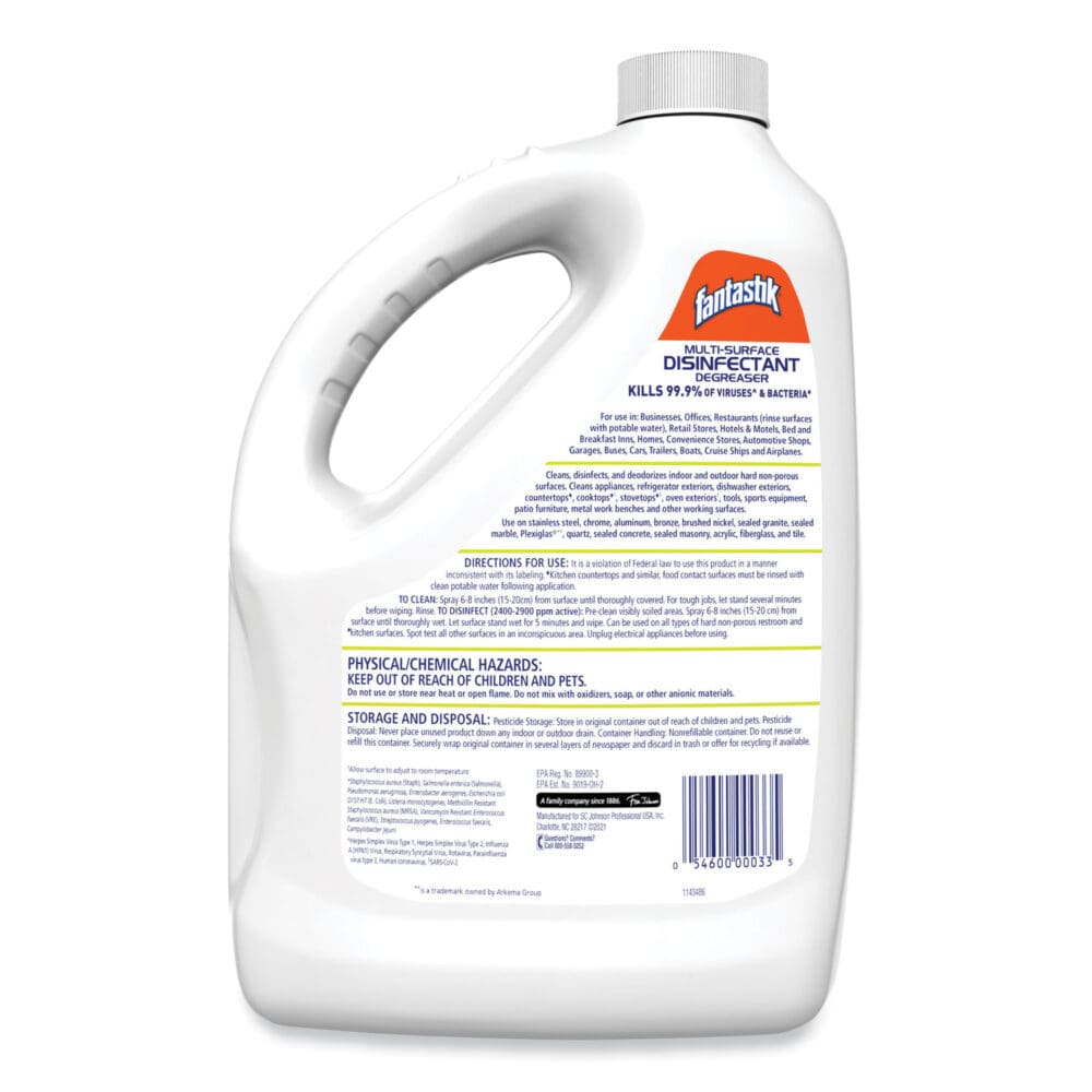 Multi-Surface Disinfectant Degreaser, Pleasant Scent, 1 Gallon Bottle, 4/Carton - Image 3