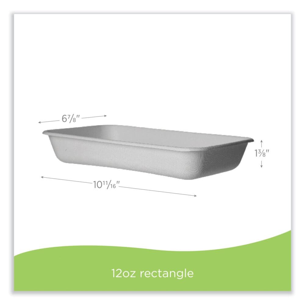 WorldView Renewable Sugarcane Containers, 10 x 4 x 7, White, 150/Carton - Image 3