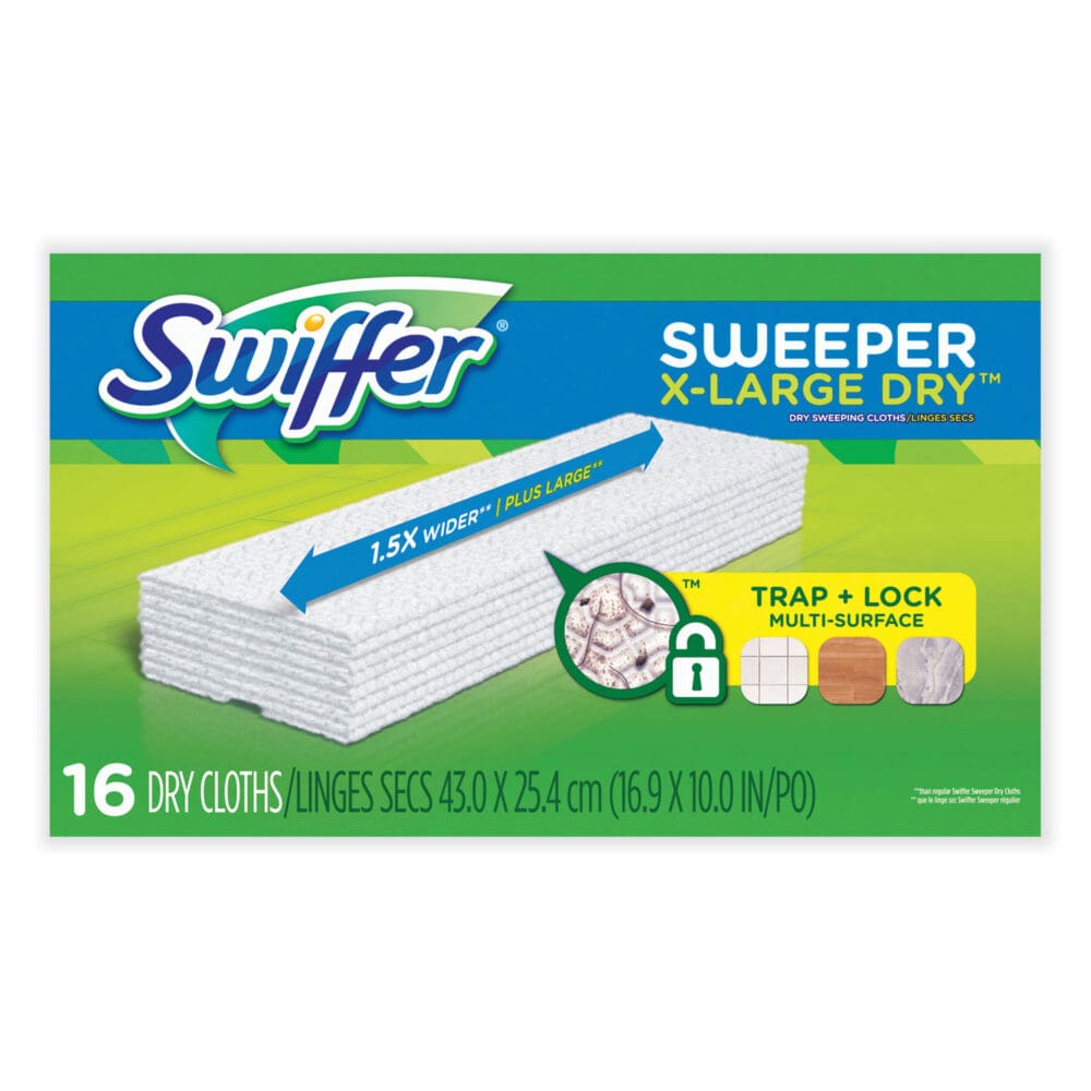 Sweeper XL Dry Refill Cloths, 16.9" x 9.8", White, 16/Box - Image 2