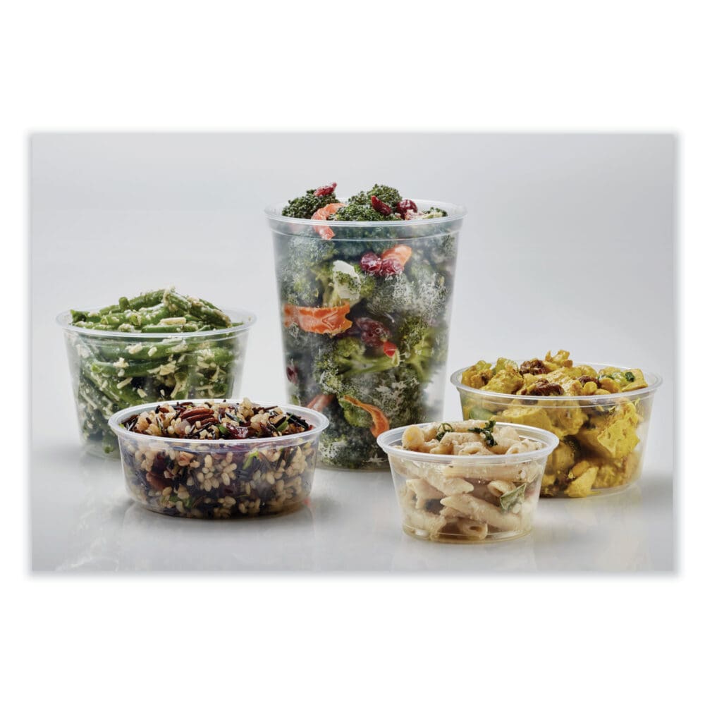 Microwavable Deli Containers, 12 oz, 4.6 Diameter x 2.3 h, Clear, Plastic, 500/Carton - Image 6