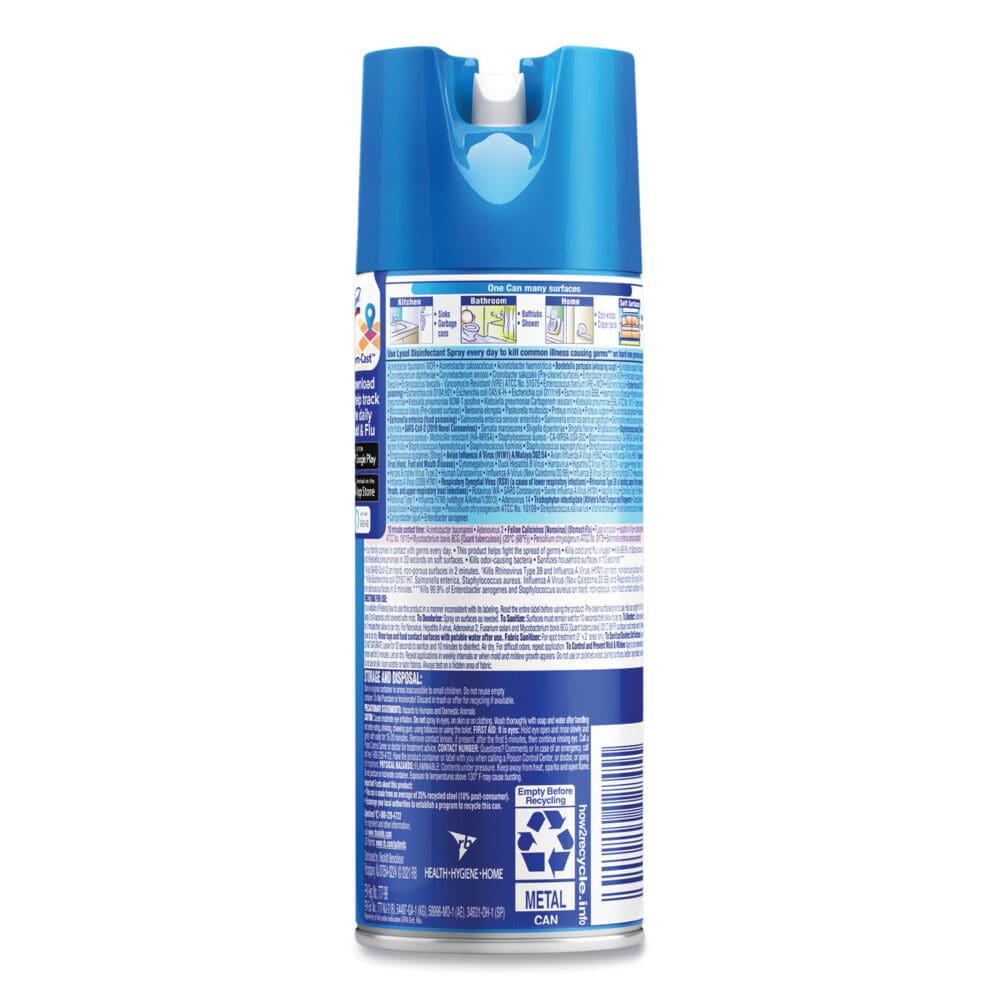 Disinfectant Spray, Spring Waterfall, Liquid, 12.5 oz Aerosol Spray, 12/Carton - Image 2