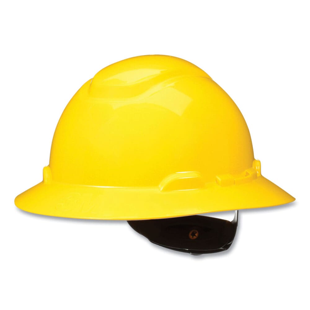 SecureFit Full Brim Hard Hat with Uvicator, Four-Point Ratchet Suspension, Yellow - Image 2