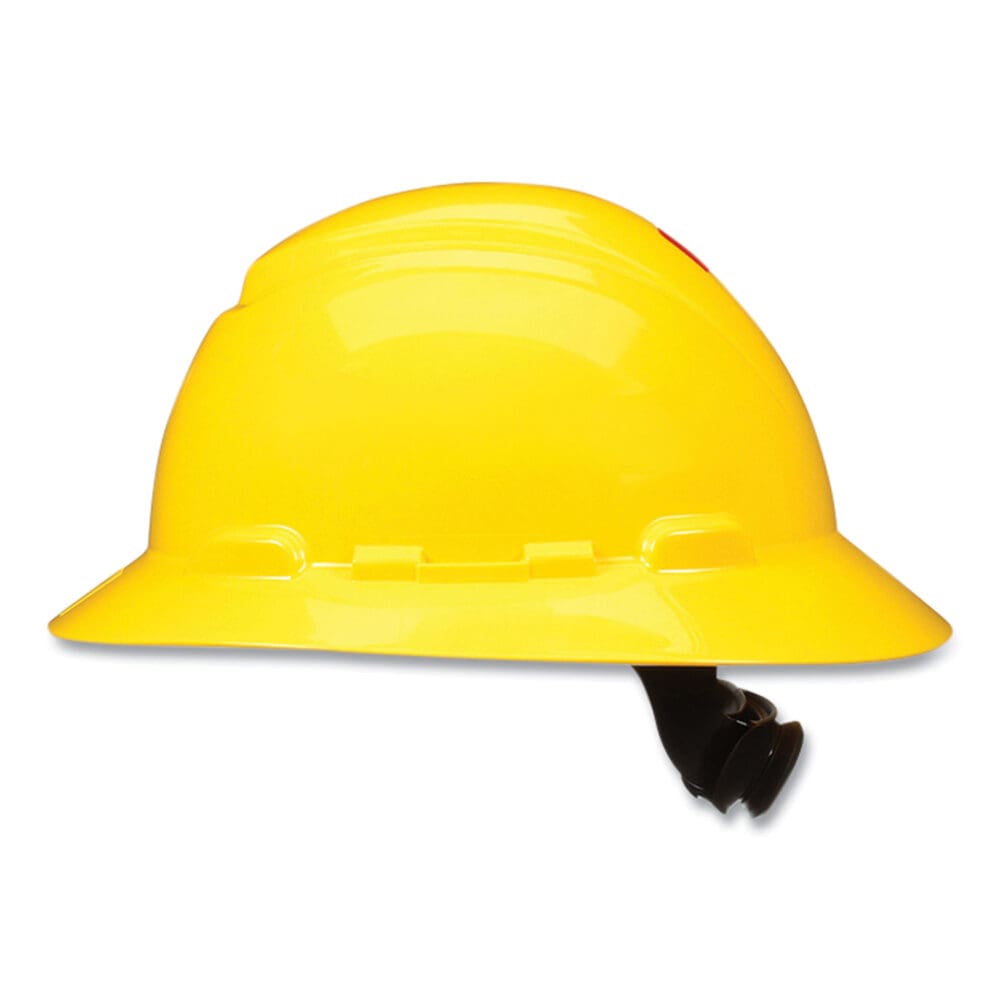 SecureFit Full Brim Hard Hat with Uvicator, Four-Point Ratchet Suspension, Yellow - Image 3