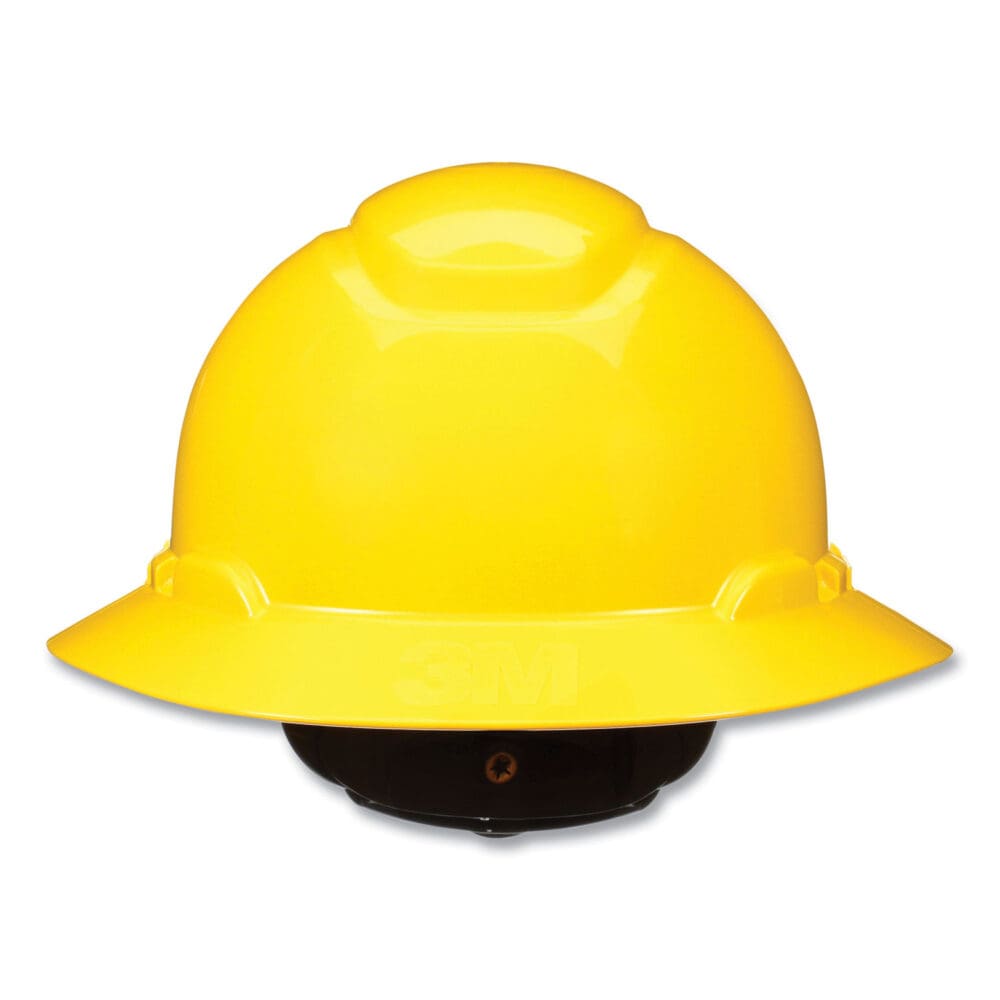 SecureFit Full Brim Hard Hat with Uvicator, Four-Point Ratchet Suspension, Yellow - Image 4