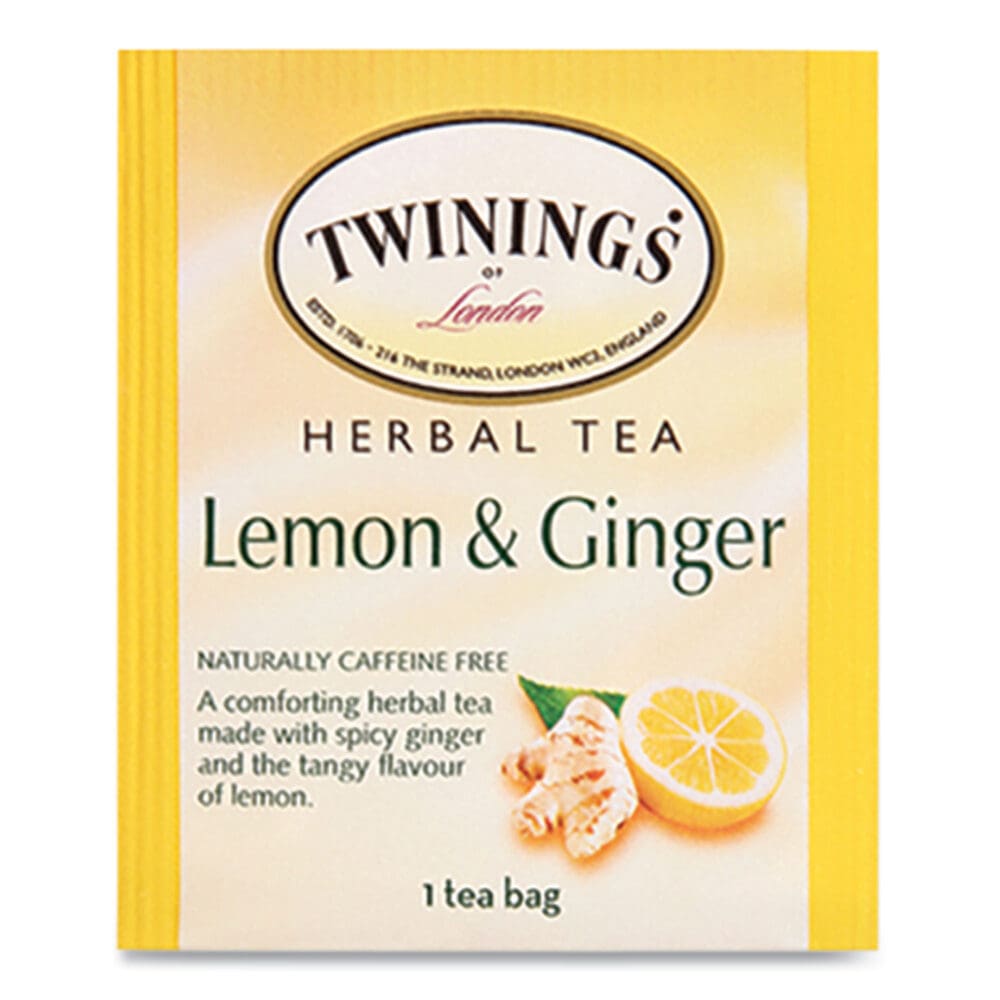 Tea Bags, Lemon and Ginger, 2.65 oz, 50/Box - Image 2