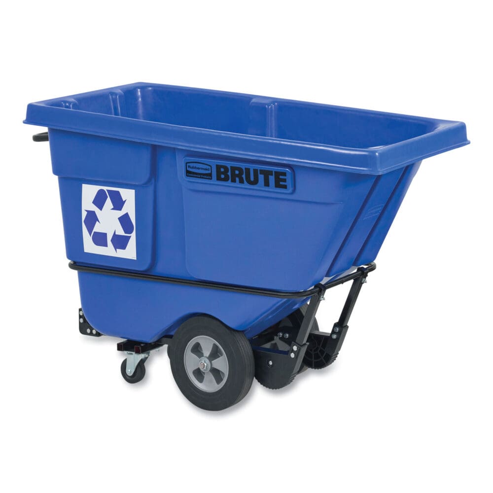 Rotomolded Recycling Tilt Truck, 1 cu yd, 1,250 lb Capacity, Plastic/Steel Frame, Blue - Image 4