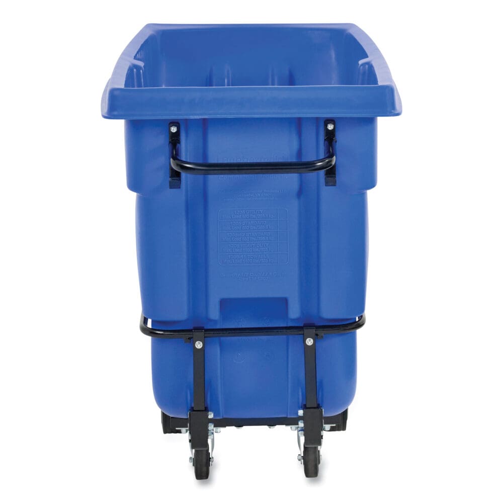 Rotomolded Recycling Tilt Truck, 1 cu yd, 1,250 lb Capacity, Plastic/Steel Frame, Blue - Image 2