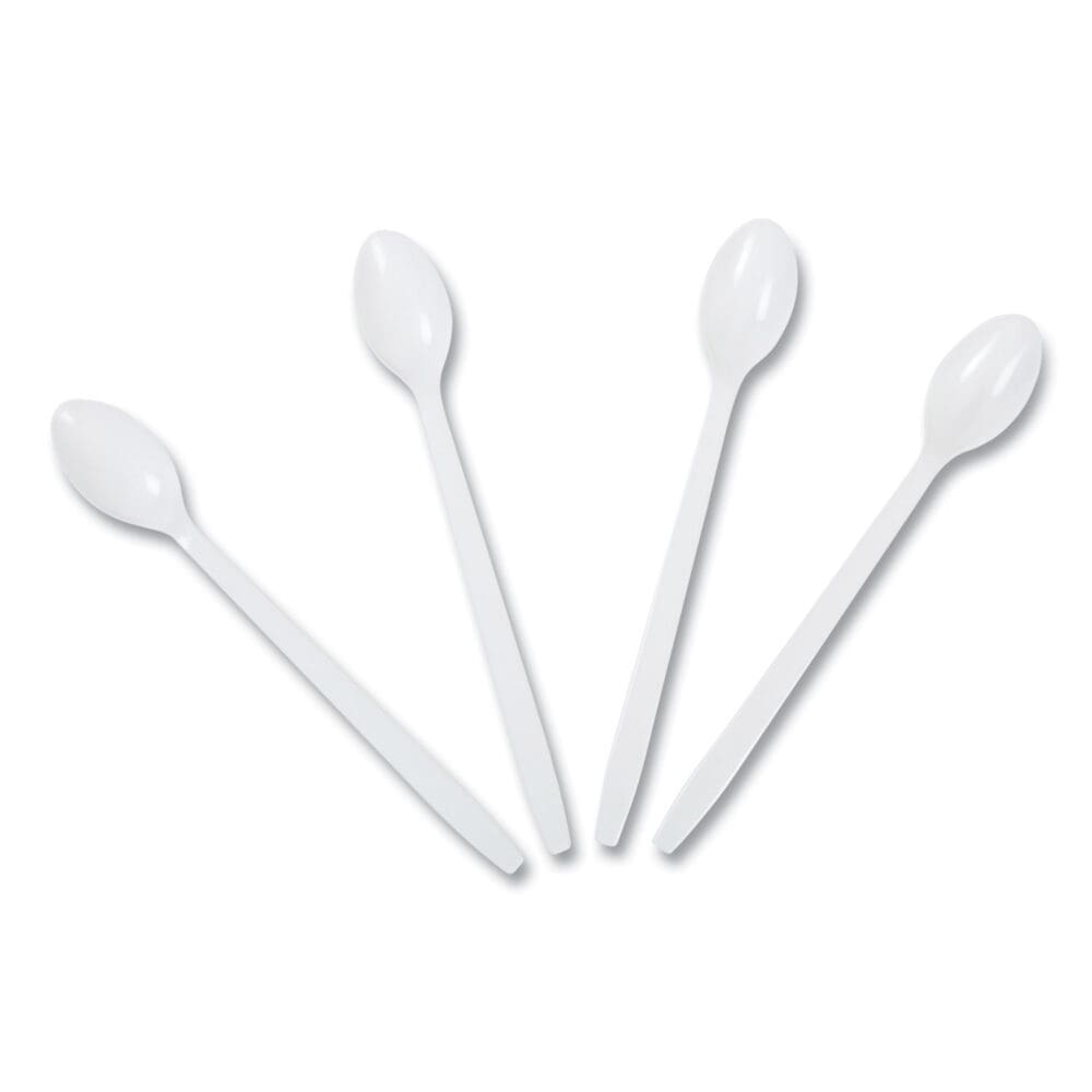 Polypropylene Cutlery, Soda Spoon, 7.87", White, 1,000/Carton - Image 2