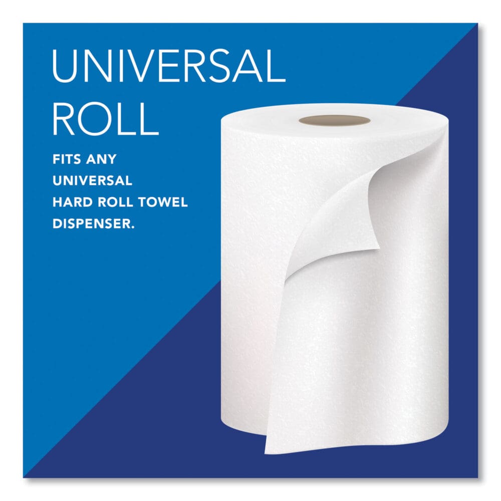 Essential High Capacity Hard Roll Towels for Business, Absorbency Pockets, 1-Ply, 8" x 1,000 ft, 1.5" Core, White,12 Rolls/CT - Image 3